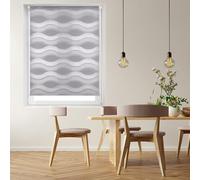 Blindecor Luna Store enrouleur ondulé double couche, Jour nuit. Plata, 130 x 150 cm (L x H) | Taille du tissu 127 x 145 cm | Store enroleur ondulé sans percage