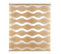 Blindecor Store Lira Ondes, Store Enrouleur Double Tissage, Jour/Nuit, Beige, 120 x 180 cm (Largeur x Hauteur)