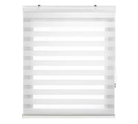 Blindecor Vela Store enrouleur double tissage prime avec galerie | Blanc cassé, store enrouleur 120 x 180 cm (largeur x hauteur) | Taille du tissu 117 x 175 cm | Store jour et nuit élégant