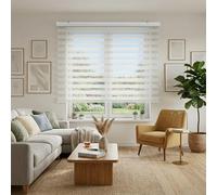 Blindecor Vela Store enrouleur double tissage prime avec galerie | Blanc cassé, store enrouleur 140 x 180 cm (largeur x hauteur) | Taille du tissu 137 x 175 cm | Store jour et nuit élégant