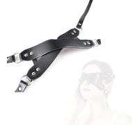Blindfold en cuir pour les yeux, Accessoire de voyage pour le sommeil pour les couples amoureux