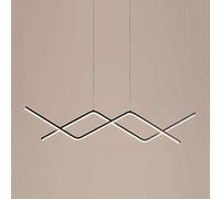 blinear Chandeliers for Dining Room Minimalist Wave Long Strip Pendant Light Fixture Black Gold Industrial Farmhouse Linear Hanging Lighting Kitchen Island Restaurant
