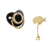 Bling Baby Sucette, Bling Sucette et Attache-tétine Ensemble Silicone Souple Sûr Sucette pour Bébé DIY Photo Décoration Idéal pour Nouveau-né (M)