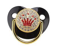 Bling Baby Sucette, Sucette pour bébé et Attache-tétine, Ensemble Sucette pour nouveau-né en Silicone Ultra Léger et Souple pour Nourrissons de 6 à 18 Mois (BLACK)