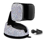 Bling Bling Support de téléphone 2 en 1 avec rotation à 360° pour tableau de bord et grille d'aération de voiture pour iPhone X, 8/8 Plus, 7/7 Plus, 6/6 Plus, Samsung Galaxy S9, S8, S7, S6, S5