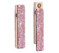 Bling Briquet Électrique Bougie Rechargeable USB Arc Briquet Sans Flamme Rose