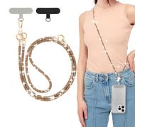 Bling Cordon Telephone Portable avec Bandoulière x 1, Dragonne x1,Patch x2 | Lanière de Téléphone avec Tour Dragonne Cordon Brillant Universel pour Portable de Cou Smartphone Sangle Réglable et Pratique