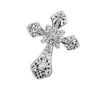 Bling Diamond Cross Car Air Vent Clip - Metal 7x5.5cm Universal Fit
