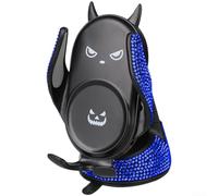 Bling Diamond Support de téléphone de voiture, double installation, clip ou tampon adhésif, angle de vision réglable, compatible avec la plupart des téléphones portables, rose (diamant bleu)