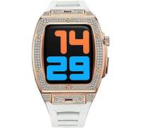 Bling Diamond Watch Cover Cover Case Modification Kit ， pour 45 mm 44 mm STRAPE REFFICATION BIJELRIE MÉTAL FEMMES ， pour Iwatch SE 8 7 6 4 5 4 Band de remplacement
