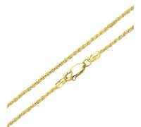 Bling Jewelry 2Mm 040 Gauge Strong 14K Gold Plated .925 Argent Sterling Rope Link Chain Collier Pour Femmes Made In Italy 16 20 24 In