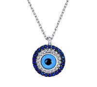 Bling Jewelry Amulette De Protection Spirituelle En Cz Bleu Turc Pavé Oeil Du Mal Collier Pour Femmes Pour Ados En Argent Sterling