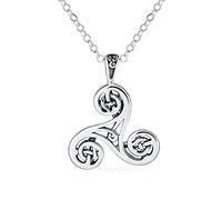Bling Jewelry Ancien Pendentif En Forme De Nœud Trinitaire En Spirale Celtique Viking Celtique Spirituel Pour Femmes Et Adolescentes En Argent Sterling 925 Oxydé