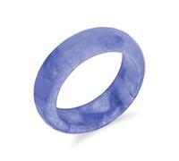 Bling Jewelry Anneau Bande de Jade Violet Lavande Teinté Éternité Empilable en Pierre Précieuse Simple pour Femmes pour Adolescente Pierre de Naissance d'Août