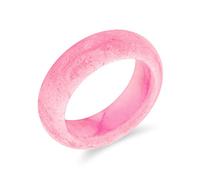 Bling Jewelry Anneau bande empilable en jade rose teinté simple solide pour femmes pour adolescentes pierre de naissance d'août.