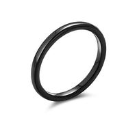 Bling Jewelry Anneau de mariage en titane noir minimaliste empilable fin pour couples, pour hommes et femmes, ajustement confortable 2MM