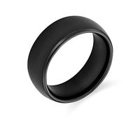 Bling Jewelry Anneau de mariage en titane noir simple et sobre pour couples, pour hommes et femmes, ajustement confortable 8MM