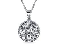 Astrologie Du Lion Pendentif En Forme De Médaillon Pour Les Hommes Et Les Femmes Collier En Argent Sterling Vieilli