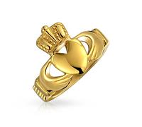 Bling Jewelry Bague Claddagh Unisexe Bff Celtique Friendship Couples Promise Pour Hommes Femmes Teen Ton Or Acier Inoxydable Personnalisable