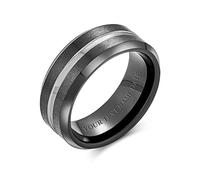 Bling Jewelry Bague de mariage en titane simple et personnalisée pour couples, pour hommes et femmes, ajustement confortable 8MM gravure personnalisée