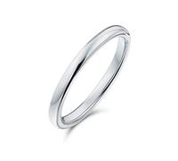 Bling Jewelry Bague de mariage en titane simple minimaliste empilable fine pour couples, pour hommes et femmes, ton argent poli 2MM