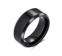 Bling Jewelry Bague De Mariage Noire En Titane Pour Hommes Pour Femmes Comfort Fit 8Mm