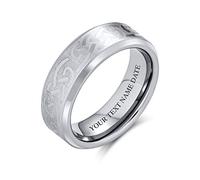 Bling Jewelry Bagues de mariage larges en titane personnalisées unisexes avec nœud d'amour infini celtique viking irlandais 7MM pour hommes femmes ton argent mat 7MM gravure personnalisée
