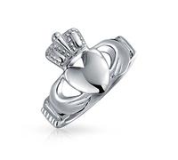 Bling Jewelry Bff Celtique Irlandais Amitié Couples Promesse Claddagh Bague Pour Hommes Pour Femmes Ton Argent En Acier Inoxydable