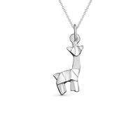 Bling Jewelry Bijoux Origami Géométrique 3D Animaux du Zoo Girafe Lama Petit Pendentif Charm Collier Pour Femmes Adolescents en Argent Sterling .925
