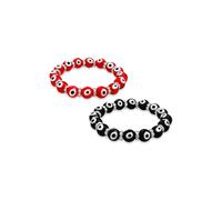 Bling Jewelry Bonne Chance Bracelets À Perles Élastiques Evil Eye Spacers En Cristal (Ensemble Empilé De 2)