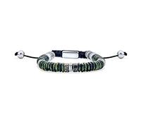 Bling Jewelry Bracelet Bolo Empilable Chakra En Pierres Naturelles Bohème Agate Botswana Noire Grise Gemmes Intercalaires En Acier Inoxydable Perles Tube Rondelle Cordon Coulissant Réglable 7-9”