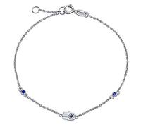 Bling Jewelry Bracelet De Charme À L'Œil Maléfique Minimaliste Et Simple Pour Adolescentes Et Femmes En Argent Sterling .925 Avec Zircone Cubique Cz Et Rallonge