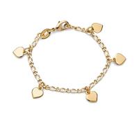 Bling Jewelry Bracelet De Charme En Forme De Cœur Suspendu De Mode Simple Et Petit Pour Adolescents Pour Petits Poignets 5 Pouces En Laiton Plaqué Or 18 Carats