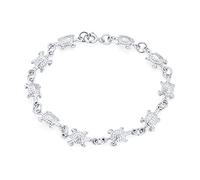Bling Jewelry Bracelet De Charme Lié À Plusieurs Tortues De Mer Tropicales Nautiques Pour Femmes Adolescentes En Vacances À La Plage. Argent Sterling 925 Oxydé, De 7 Pouces