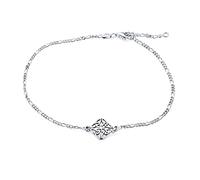 Bling Jewelry Bracelet De Cheville Nœud D'Amour Celtique Triquetra Pour Femmes Adolescentes En Argent Sterling 925 Oxydé Ajustable
