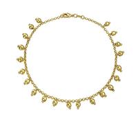 Bling Jewelry Bracelet De Cheville Traditionnel Indien Bollywood Boho Payal Multi Dangle Bead Ball Charm Anklet Pour Femmes Adolescentes Plaqué Or 18 Carats 9,5 Pouces