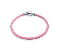 Bling Jewelry Bracelet De Démarrage En Cuir Véritable Rose Pour Femmes Pour Ados Avec Breloques En Perles Européennes En Argent Sterling 7 Pouces