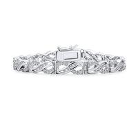 Bling Jewelry Bracelet de tennis infini classique romantique en pierres précieuses zircon cubique AAA CZ pour femme petite amie en argent sterling .925 7,5 pouces