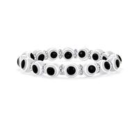 Bling Jewelry Bracelet Élastique En Perles De Verre Œil Turc Translucide Blanc Pour Femmes Et Adolescentes Avec Intercalaires En Cristal Rondelle Pour Protection Et Bonne Chance