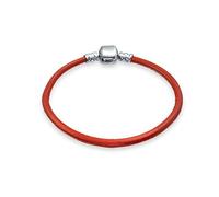 Bling Jewelry Bracelet En Cuir Véritable Rouge Démarreur Pour Femme Ados Perles Européennes Adapte Charme 925 Argent Sterling 6.5 Inch
