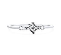 Bling Jewelry Bracelet Jonc Croisé Celtique Irlandais En Argent Sterling 925 Oxydé Religieux Inspirant Chrétien Pour Femme Adolescente