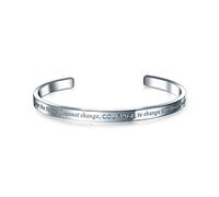 Bling Jewelry Bracelet Manchette Empilable Unisexe Inspirational Message Quotable Religious Mantra Serenity Prayer Pour Hommes Femmes En Acier Inoxydable