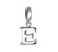 Bling Jewelry Cadeau Personnalisé Lettre Alphabet Initial Pendentif En Argent Sterling Pour Bracelet Européen Gravure Personnalisée