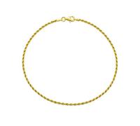 Bling Jewelry Chaîne De Cheville En Corde De Câble Solide Pour Femmes Plaquée Or Jaune En Argent Sterling .925 9 Pouces Fabriquée En Italie