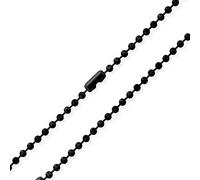Bling Jewelry Collier À Chaîne De Boules En Acier Inoxydable Plaqué Noir De 3 MM Pour Homme Pour Adolescent De 20 Pouces
