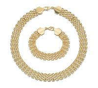 Bling Jewelry Collier À Maillons Larges De Panthère Classique Pour Femmes En Laiton Plaqué Jaune Poli Massif De 18 Pouces