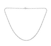 Collier Chaîne Maille Figaro Unisexe Léger Et Fin 1,5MM Solide En Argent Sterling .925 Pour Hommes Femmes 16 Pouces