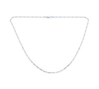Bling Jewelry Collier Chaîne Unisexe En Argent Sterling Massif .925 Figaro 2MM Pour Hommes Femmes 20 Pouces