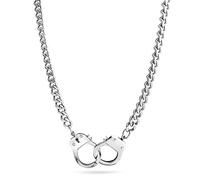 Bling Jewelry Collier De Chaîne À Déclaration De Grande Taille En Acier Inoxydable Noir Ou Argenté Avec Pendentif Menottes Pour Hommes Et Femmes Motards Punk Rockers 20 Pouces