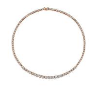 Bling Jewelry Collier De Tennis Déclaration De Réglage De Griffe Ronde Aaa CZ Graduée En Zircone Cubique Traditionnelle Classique Pour Femmes Mariage Bal Plaqué Or Rose